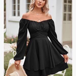 Elegant Black Off-Shoulder Dress